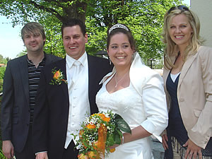 Tina and Tobi with Miriam and Peter in Tutzing near Munich on 9.may.2009