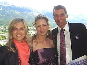 Julia and Peter with Miriam high over Innsbruck 29-May-2010